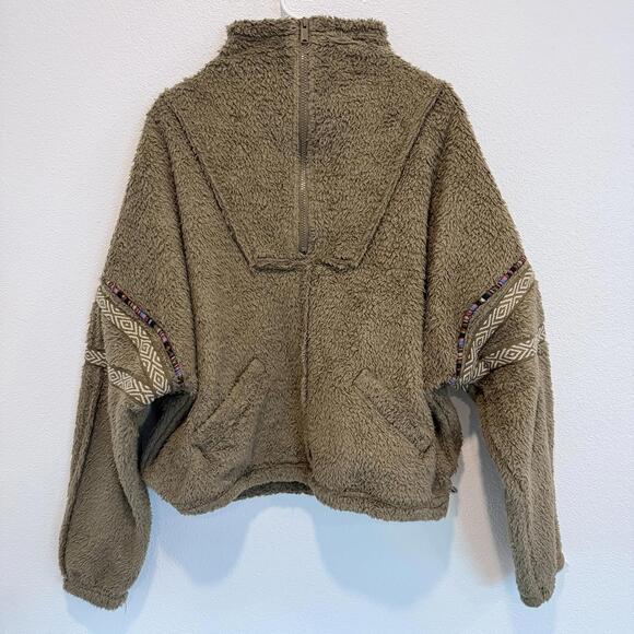 Free People FP Movement Trail Babe Fleece Half-Zip Jacket Sz M Boho Athleisure - Picture 2 of 4